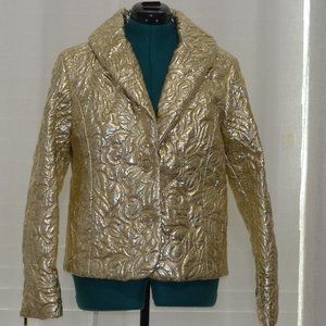 Michael Kors Guilted Golden Foil Brocade Blazer